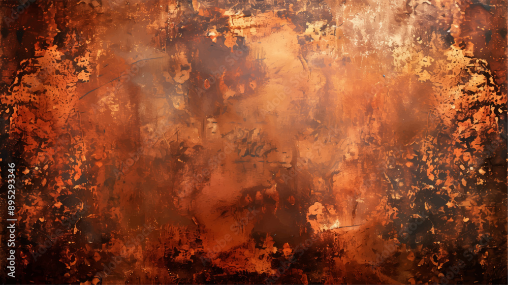 Vector of Rusted copper texture in realistic style, background image art