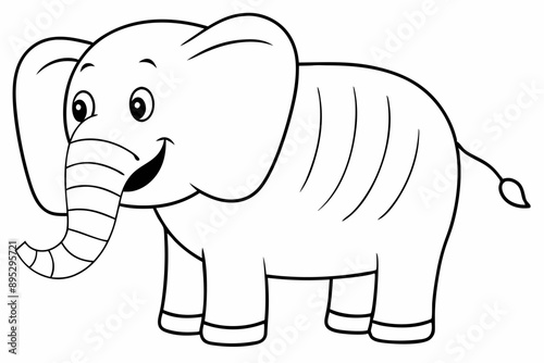 Funny Elephant Vector Illustration with White Background Cartoons, Clipart, Line Art Design, Funny elephant vector illustration with white background in cartoon, clipart, and line art styles.