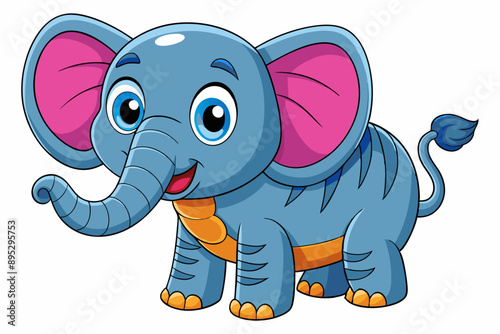 Funny Elephant Vector Illustration with White Background Cartoons, Clipart, Line Art Design, Funny elephant vector illustration with white background in cartoon, clipart, and line art styles.