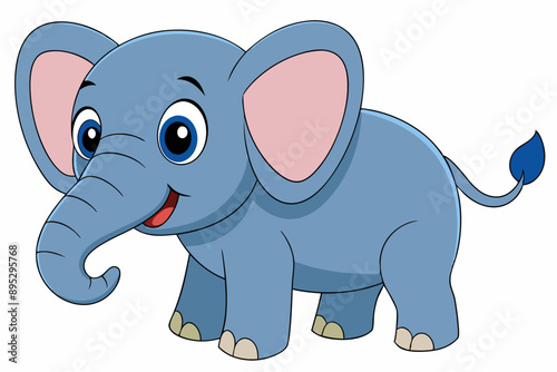 Funny Elephant Vector Illustration with White Background Cartoons, Clipart, Line Art Design, Funny elephant vector illustration with white background in cartoon, clipart, and line art styles.