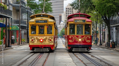 Wallpaper Mural New Orleans Street Cars in Canal Street Torontodigital.ca