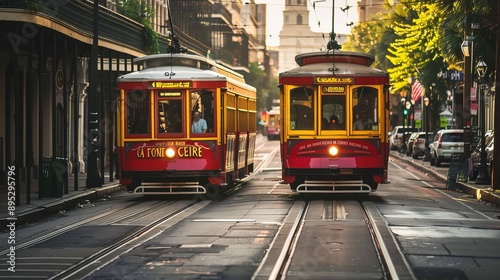 Wallpaper Mural New Orleans Street Cars in Canal Street Torontodigital.ca