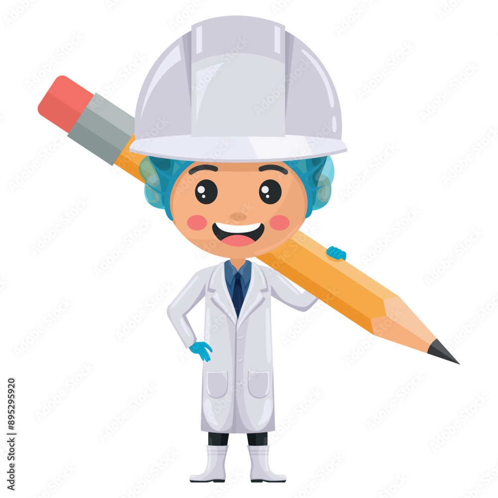 Quality control supervisor carrying a pencil symbolizing the importance of design, planning and documentation in the food industry. Food industry engineer. Safety in food production and processing Quality control supervisor carrying a pencil symbolizing the importance of design, planning and documentation in the food industry. Food industry engineer. Safety in food production and processing