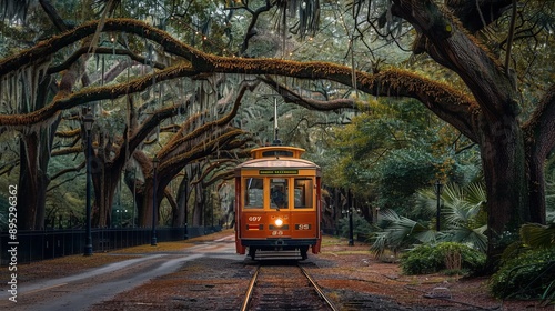 New Orleans Street Cars in Canal Street photo