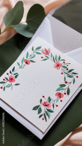 Beautifully designed wedding invitations with calligram