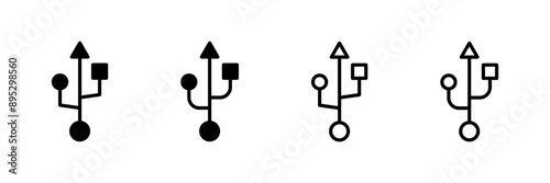Usb icon vector isolated on white background. Flash disk icon vector