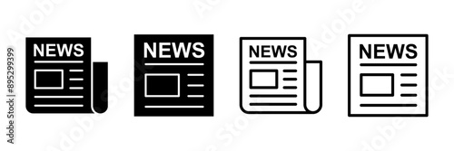 Newspaper icon vector isolated on white background. news paper icon vector