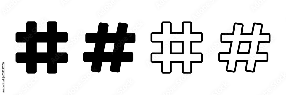 Obraz premium Hashtag icon vector isolated on white background. hashtag vector icon