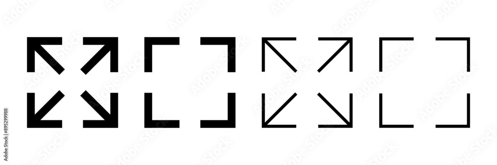 Fullscreen Icon vector isolated on white background. Expand to full screen icon. Fullscreen sign icon. Arrows symbol Fullscreen Icon vector isolated on white background. Expand to full screen icon. Fullscreen sign icon. Arrows symbol