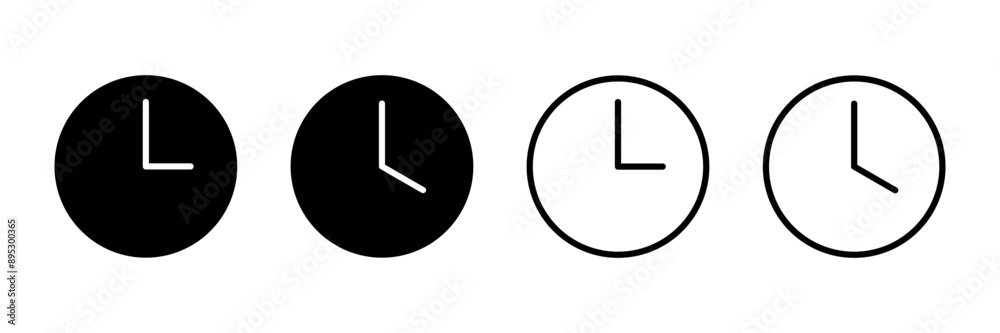 Clock icon vector isolated on white background. Time icon vector. Clock vector icon Clock icon vector isolated on white background. Time icon vector. Clock vector icon