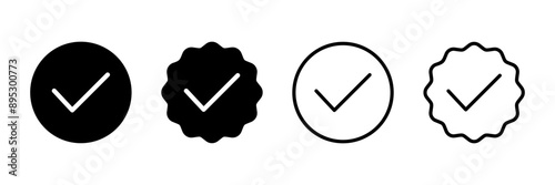 Approved icon vector isolated on white background. Certified Medal Icon vector. check mark