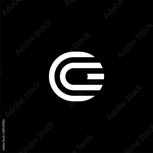 Monogram letter OC or CO with circle logo concept vector icon