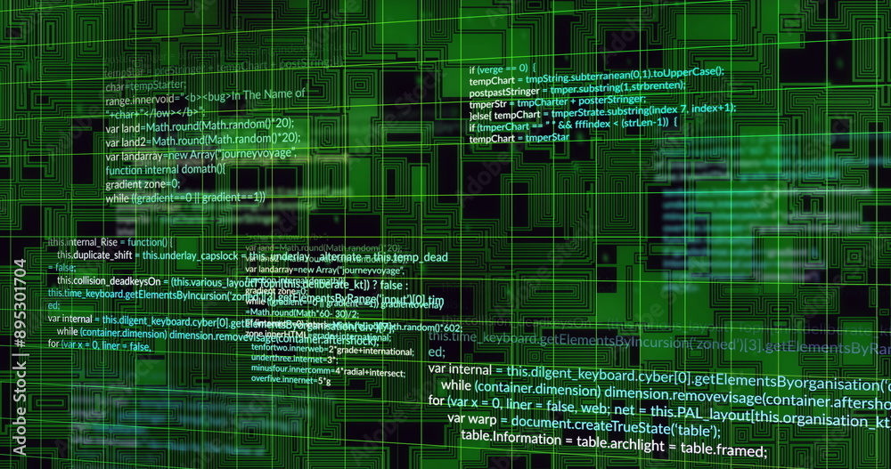 Image of digital data processing over circuit board on black background Image of digital data processing over circuit board on black background