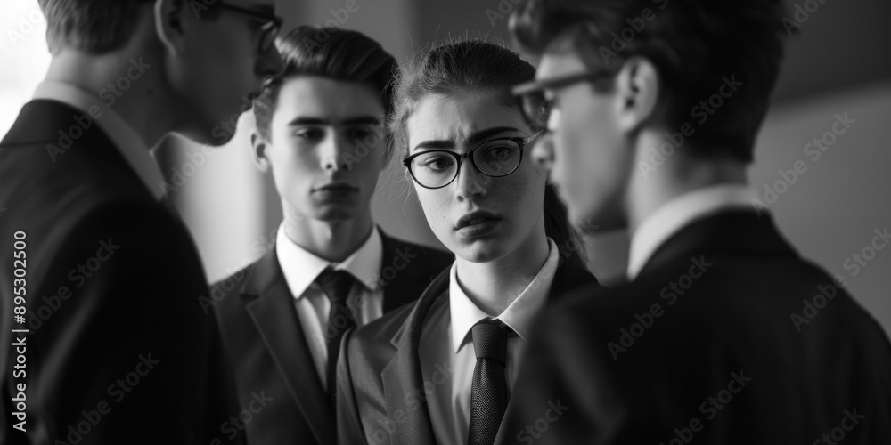 Group of friends or colleagues standing side by side, great for teamwork or social gatherings