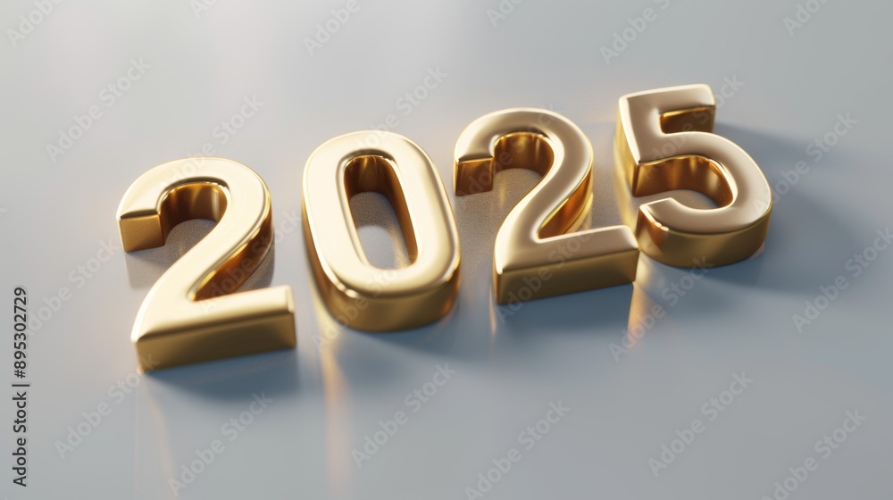 A gold font with the numbers 2025 A gold font with the numbers 2025