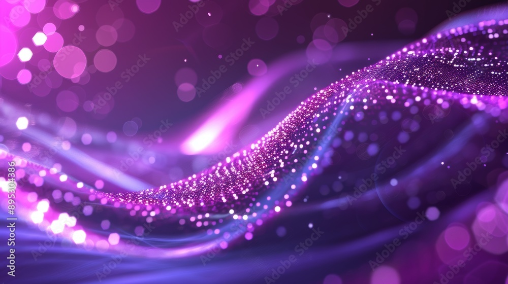 A purple wave with glittery particles A purple wave with glittery particles