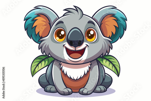 Funny Koala Vector Illustration, Cartoons, Clipart, and Line Art Design on White Background, Funny Koala vector illustration, cartoon, clipart, and line art design on a white background photo