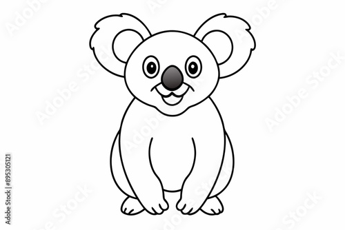 Funny Koala Vector Illustration, Cartoons, Clipart, and Line Art Design on White Background, Funny Koala vector illustration, cartoon, clipart, and line art design on a white background photo