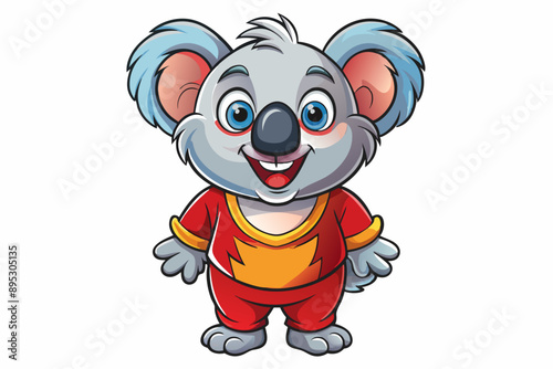 Funny Koala Vector Illustration, Cartoons, Clipart, and Line Art Design on White Background, Funny Koala vector illustration, cartoon, clipart, and line art design on a white background photo