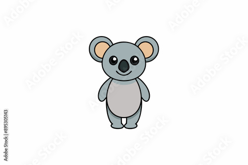 Funny Koala Vector Illustration, Cartoons, Clipart, and Line Art Design on White Background, Funny Koala vector illustration, cartoon, clipart, and line art design on a white background photo