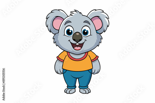 Funny Koala Vector Illustration, Cartoons, Clipart, and Line Art Design on White Background, Funny Koala vector illustration, cartoon, clipart, and line art design on a white background photo