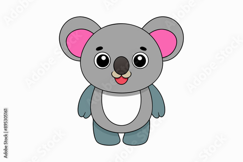 Funny Koala Vector Illustration, Cartoons, Clipart, and Line Art Design on White Background, Funny Koala vector illustration, cartoon, clipart, and line art design on a white background photo