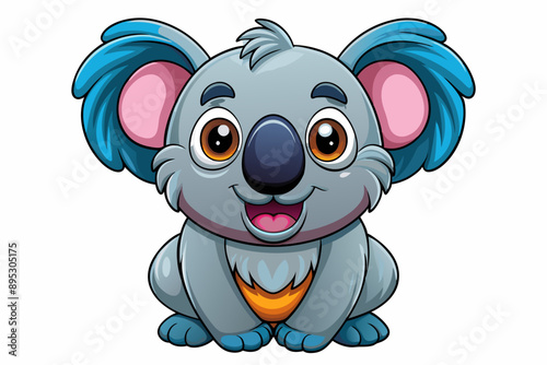 Funny Koala Vector Illustration, Cartoons, Clipart, and Line Art Design on White Background, Funny Koala vector illustration, cartoon, clipart, and line art design on a white background photo