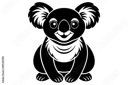 Funny Koala Vector Illustration, Cartoons, Clipart, and Line Art Design on White Background, Funny Koala vector illustration, cartoon, clipart, and line art design on a white background photo