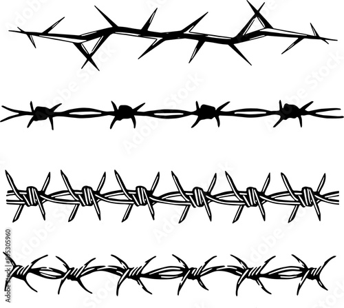 barbed wire isolated illustration