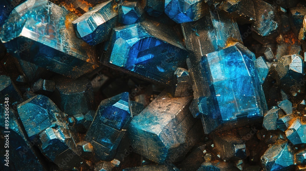 A closeup shot of a cluster of blue crystals. It can be used for various projects, such as website banners or social media posts. A closeup shot of a cluster of blue crystals. It can be used for various projects, such as website banners or social media posts.