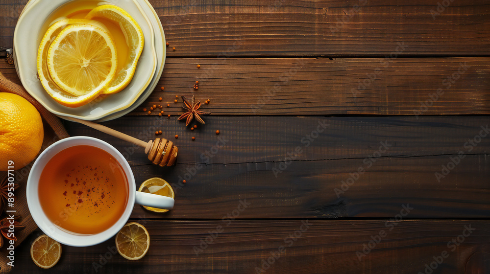 Hot toddy with background illustration Hot toddy with background illustration