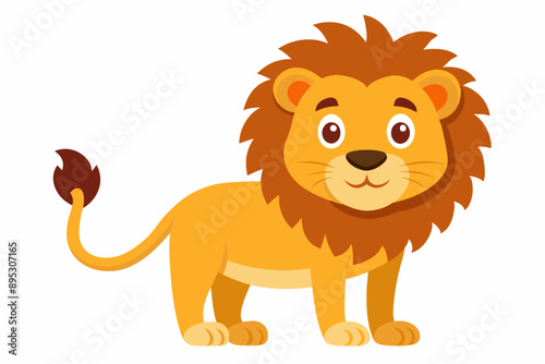 Funny Lion Vector Illustration with White Background Cartoons, Clipart, and Line Art Design, Funny lion vector illustration, perfect for cartoons, clipart, and line art designs with white background