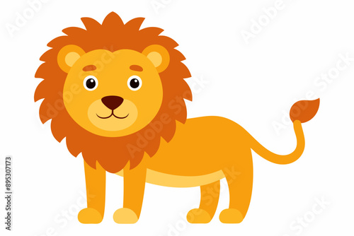 Funny Lion Vector Illustration with White Background Cartoons, Clipart, and Line Art Design, Funny lion vector illustration, perfect for cartoons, clipart, and line art designs with white background