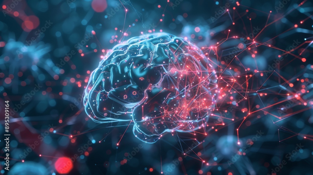 Futuristic visual of a cyber brain interfacing with neural networks and quantum computing Futuristic visual of a cyber brain interfacing with neural networks and quantum computing