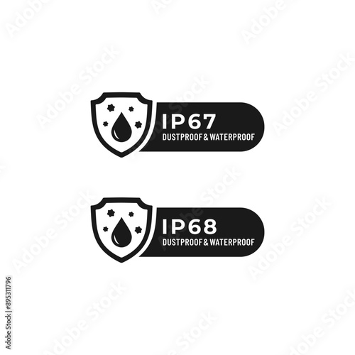 IP67 logo or IP68 label waterproof and anti rust sign vector isolated. Best Anti rust logo for apps, websites, product packaging, and more.