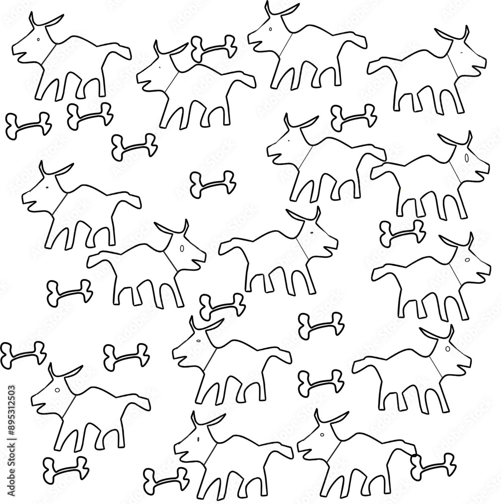set of animals pattern 