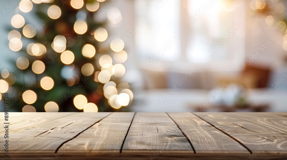 A Christmas tree with lights is in the background of a room A Christmas tree with lights is in the background of a room