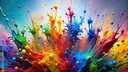 Abstract paint splatters in dynamic composition Forced Perspective, composition, splatters, paint, forced perspective, dynamic