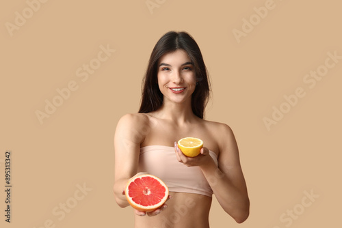 Beautiful young woman with ...