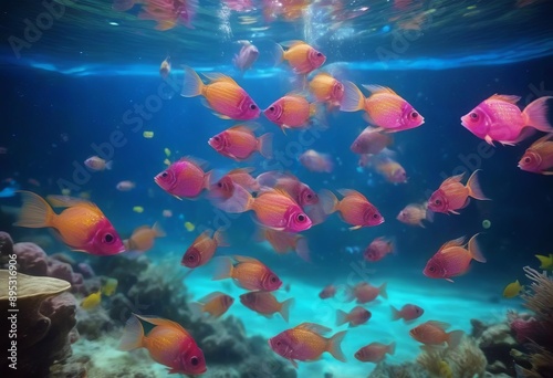 Tropical Fish in a Glowing Underwater Wonderland