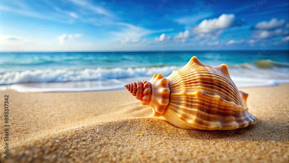 Close up of a beautiful seashell on the sandy beach, seashell, beach, close-up, nature, beauty, shell, sand, summer, vacation Close up of a beautiful seashell on the sandy beach, seashell, beach, close-up, nature, beauty, shell, sand, summer, vacation
