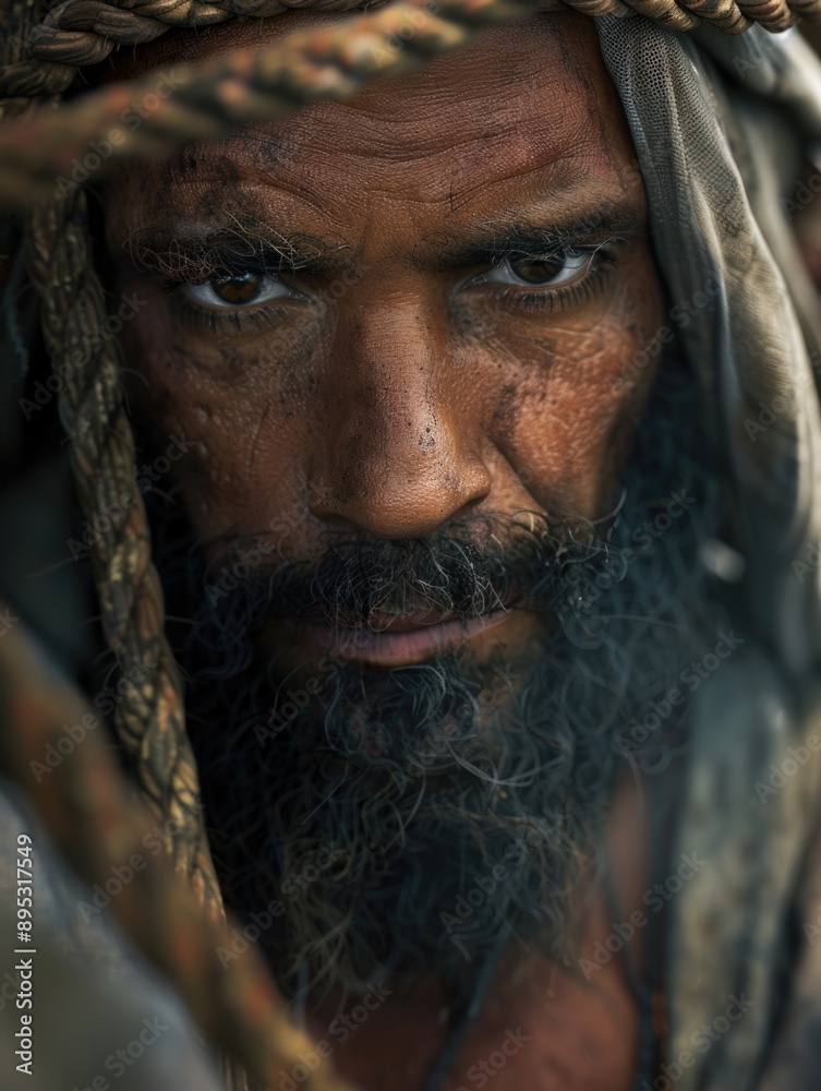 A close-up shot of a man with a thick beard, great for portraits or editorial use A close-up shot of a man with a thick beard, great for portraits or editorial use