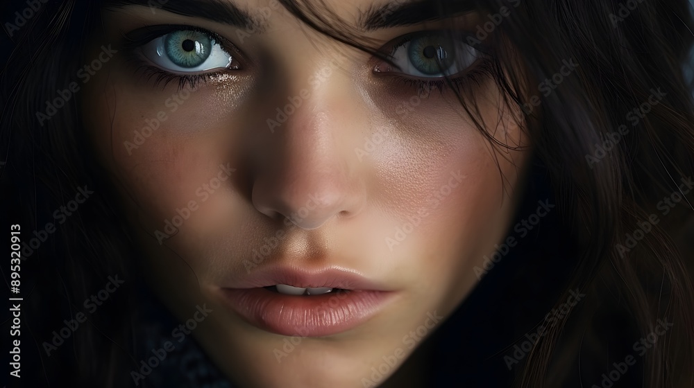 Enigmatic Gaze Captivating Portrait of a Mysterious Female Model Enigmatic Gaze Captivating Portrait of a Mysterious Female Model