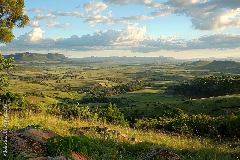 View of landscape from Kloppenheim Country Estate, Machadodorp, Province of Mpumalanga, South Africa, Africa - generative ai View of landscape from Kloppenheim Country Estate, Machadodorp, Province of Mpumalanga, South Africa, Africa - generative ai