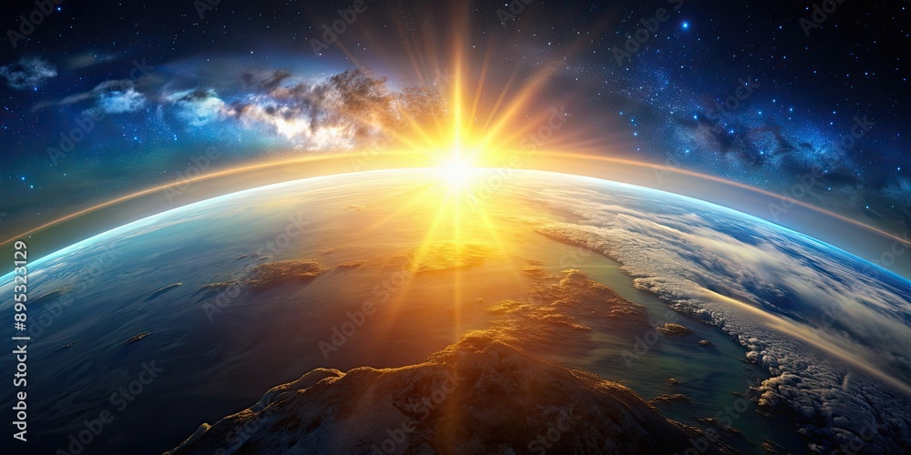 Sunrise over the planet Earth , sunrise, sun, planet, Earth, space, horizon, morning, sky, atmosphere, celestial, dawn, sunlight Sunrise over the planet Earth , sunrise, sun, planet, Earth, space, horizon, morning, sky, atmosphere, celestial, dawn, sunlight