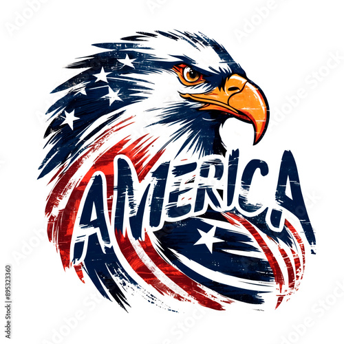 Wallpaper Mural american eagle with flag t-shirt design Torontodigital.ca