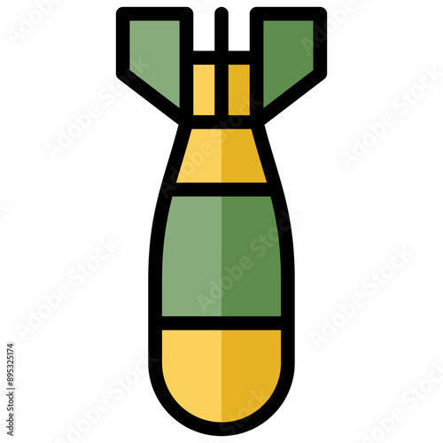 bomb icon illustration design with filled outline