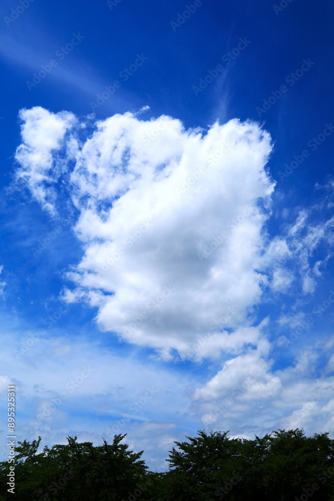 浮かぶ大きな雲と青空 浮かぶ大きな雲と青空