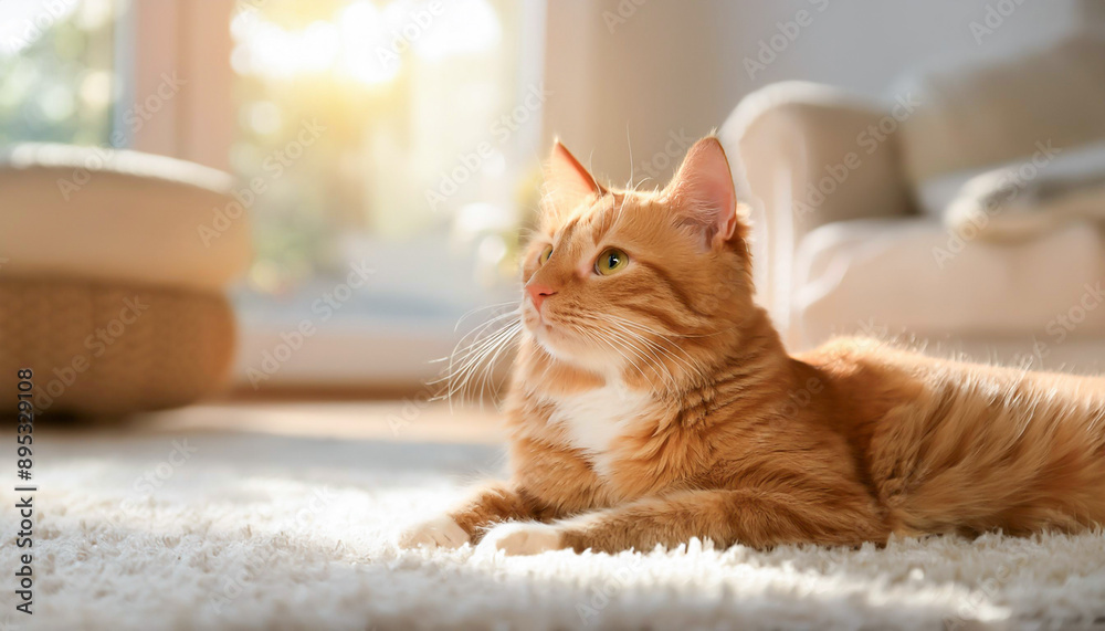 リビングルームでマッタリする猫 リビングルームでマッタリする猫