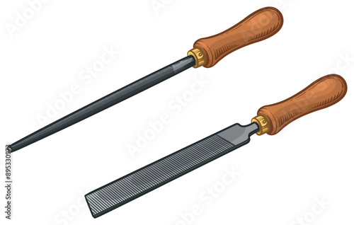 Metal file. Rasp tool vector illustration.